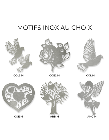 Plaque Granit Texte et Motif Inox...