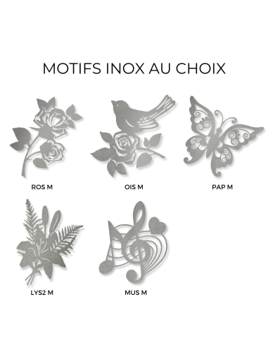 Plaque Granit Texte et Motif Inox...