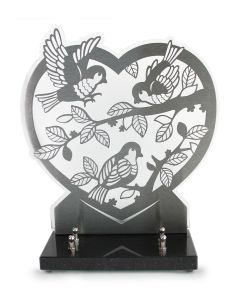 PLAQUE ALTUGLAS DECOUPE 29X31CM MOTIF INOX COEUR