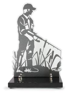 PLAQUE ALTUGLAS DECOUPE 23X32CM MOTIF INOX PECHEUR