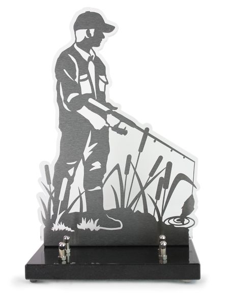PLAQUE ALTUGLAS DECOUPE 23X32CM MOTIF INOX PECHEUR