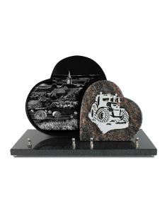 PLAQUE GRANIT 26X40CM MOTIFS INOX + MOTIF LASER