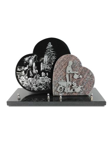 PLAQUE GRANIT 26X40CM MOTIFS INOX + MOTIF LASER