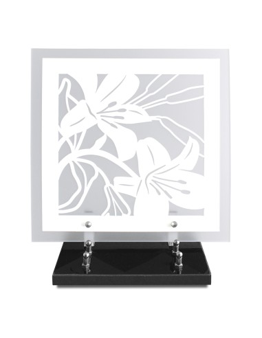 PLAQUE ALTU CARRE 30X30 BLANC SATINE MOTIF LYS