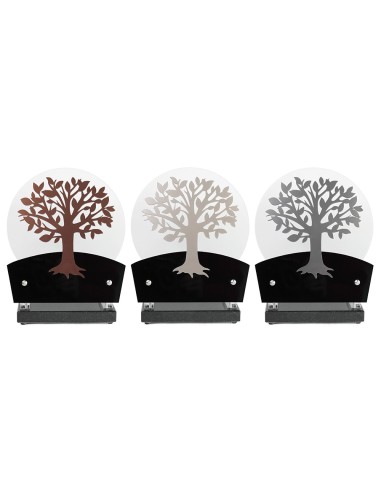 Lot de 3 plaques altuglas motif arbre de coloris variés