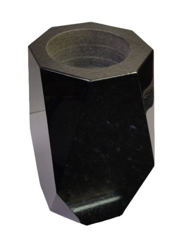 VASE GRANIT NOIR H25CM - LOT DE 2 PCES