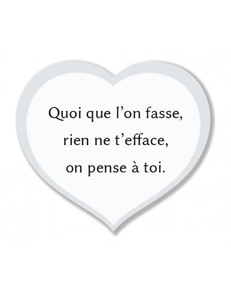 PLAQUE ALTU 32X37CM ROSE FUCHSIA & TEXTE COEUR