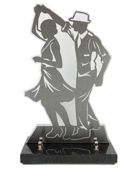 PLAQUE ALTUGLAS DECOUPE 23X31.5CM MOTIF INOX DANSEURS