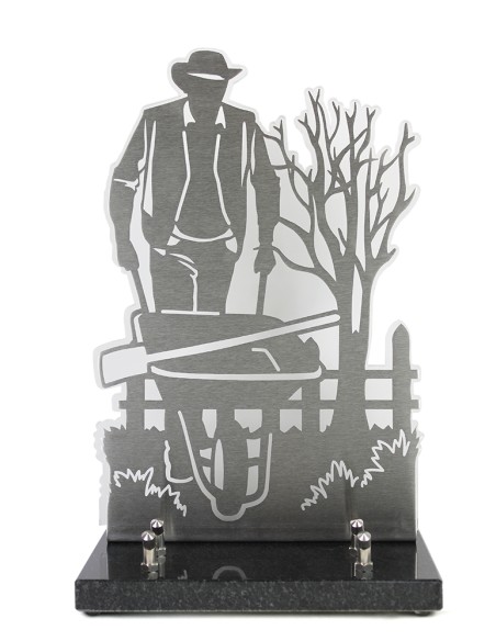 PLAQUE ALTUGLAS DECOUPE 23X31.5CM MOTIF INOX JARDINIER
