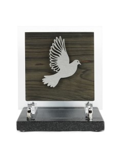 PLAQUE BOIS + MOTIF INOX...