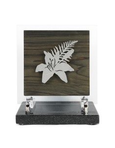 PLAQUE BOIS + MOTIF INOX...