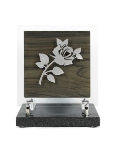 PLAQUE BOIS + MOTIF INOX...