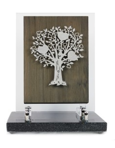 PLAQUE BOIS + MOTIF INOX...
