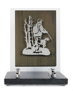 PLAQUE BOIS + MOTIF INOX...