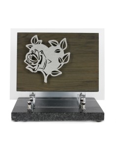 PLAQUE BOIS + MOTIF INOX...