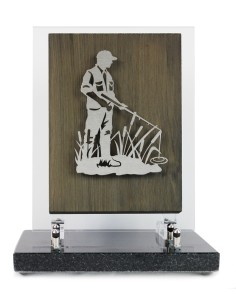 PLAQUE BOIS + MOTIF INOX...