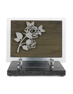 PLAQUE BOIS + MOTIF INOX...