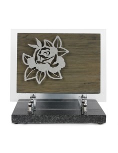 PLAQUE BOIS + MOTIF INOX...