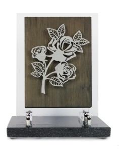 PLAQUE BOIS + MOTIF INOX...