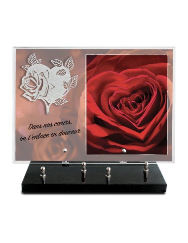 PLAQUE IMPRIMEE 25X35 + MOTIF INOX COEUR