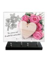 PLAQUE IMPRIMEE 25X35 + MOTIF INOX ROSE