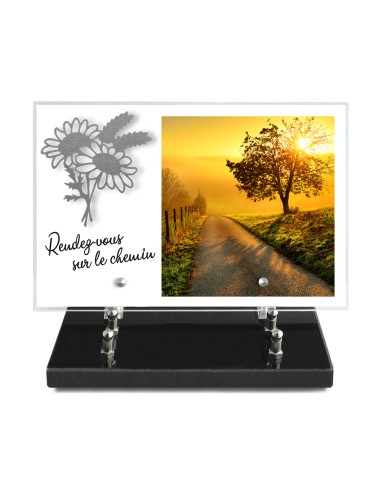 PLAQUE IMPRIMEE 20X30 + MOTIF INOX BOUQUET