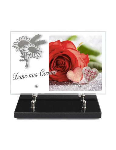 PLAQUE IMPRIMEE 20X30 + MOTIF INOX BOUQUET