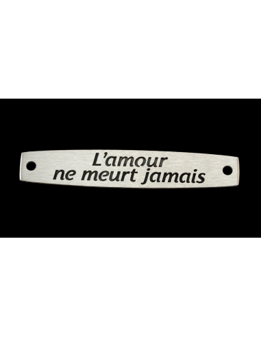 SACHET 5 INTERS INOX "L'AMOUR NE MEURT JAMAIS"