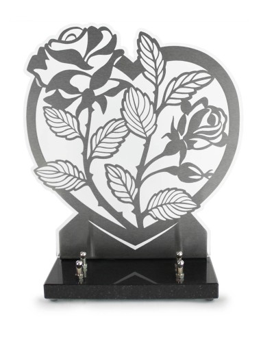 PLAQUE ALTUGLAS DECOUPE 29X31CM MOTIF INOX COEUR