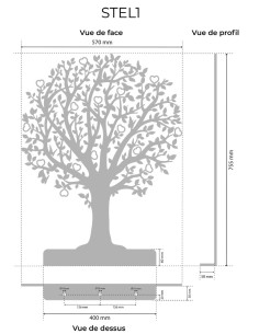 STELE MOTIF ARBRE INOX 4MM... 2