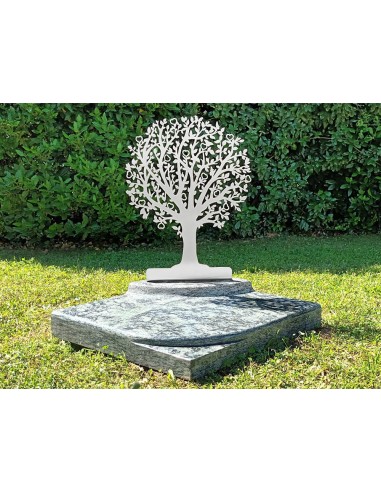 STELE MOTIF ARBRE INOX 4MM MONUMENT FUNERAIRE & CINERAIRE 