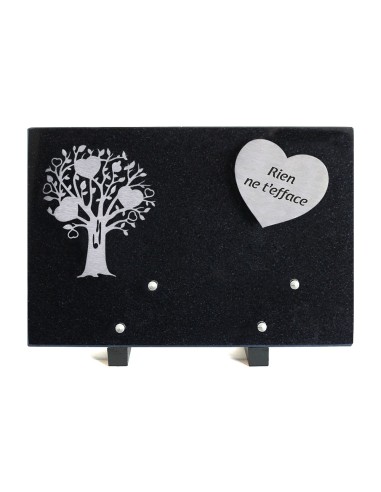 PLAQUE GRANIT NOIR 20X30CM DECOR INOX