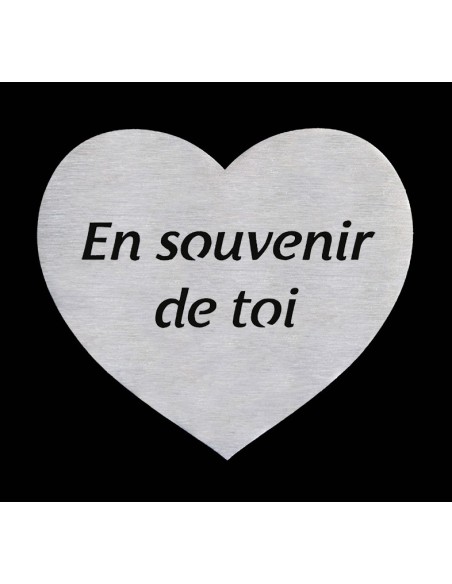 LOT DE 12 COEURS AVEC TEXTE DECOUPE + 1 PRESENTOIR OFFERT
