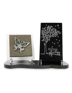 PLAQUE BOIS + MOTIF INOX...
