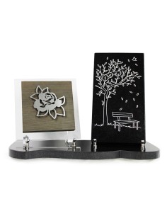 PLAQUE BOIS + MOTIF INOX...