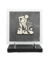 PLAQUE EN GRES CERAME + MOTIF INOX 24X24CM JARDINIER