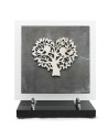 PLAQUE EN GRES CERAME + MOTIF INOX 24X24CM ARBRE