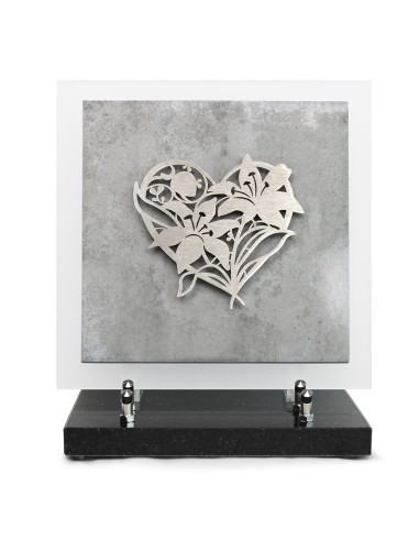 PLAQUE EN GRES CERAME + MOTIF INOX 24X24CM LYS