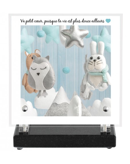 PLAQUE ENFANT IMPRIMEE CARRE 18X18