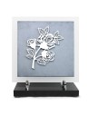 PLAQUE EN GRES CERAME + MOTIF INOX 24X24CM ROSE