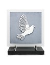 PLAQUE EN GRES CERAME + MOTIF INOX 24X24CM COLOMBE