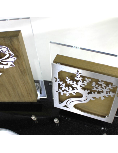 PLAQUE BOIS + MOTIF INOX... 2