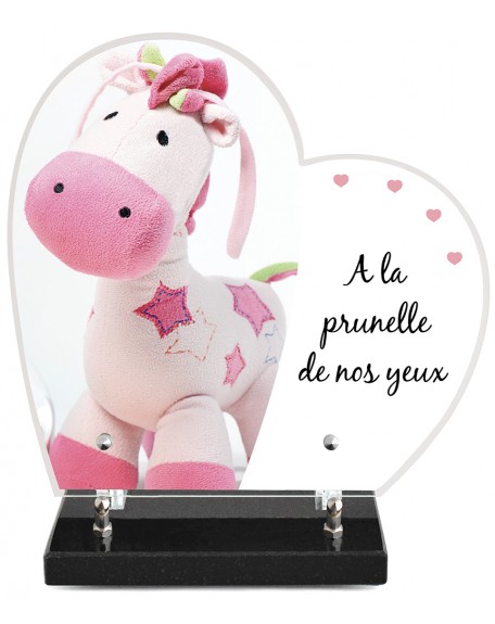 PLAQUE ENFANT IMPRIMEE COEUR 28X27