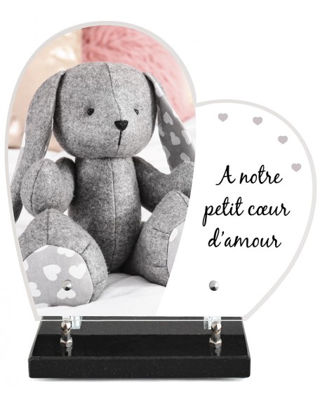 PLAQUE ENFANT IMPRIMEE COEUR 28X27