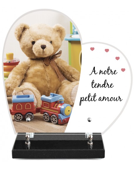 PLAQUE ENFANT IMPRIMEE COEUR 28X27