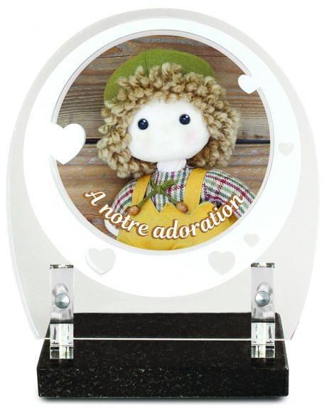 PLAQUE ENFANT IMPRIMEE RONDE 19X20