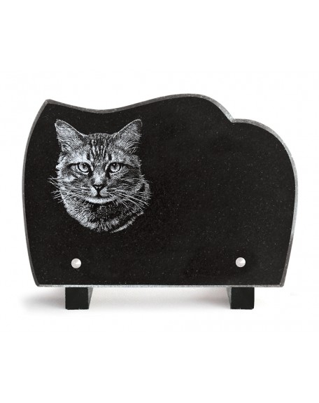 PLAQUE GRANIT 15X21 GRAVURE LASER - CHAT