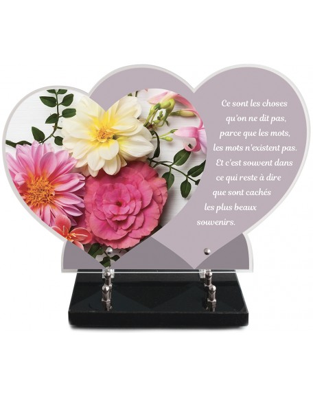 PLAQUE ALTU IMPRIMEE DOUBLE CŒUR 27X40 BOUQUET 