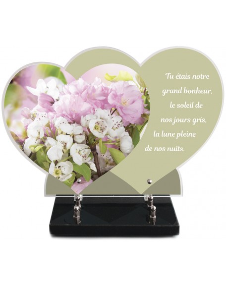 PLAQUE ALTU IMPRIMEE DOUBLE CŒUR 27X40 BOUQUET 