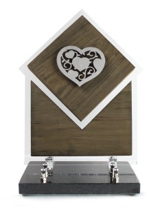 PLAQUE BOIS + MOTIF INOX...